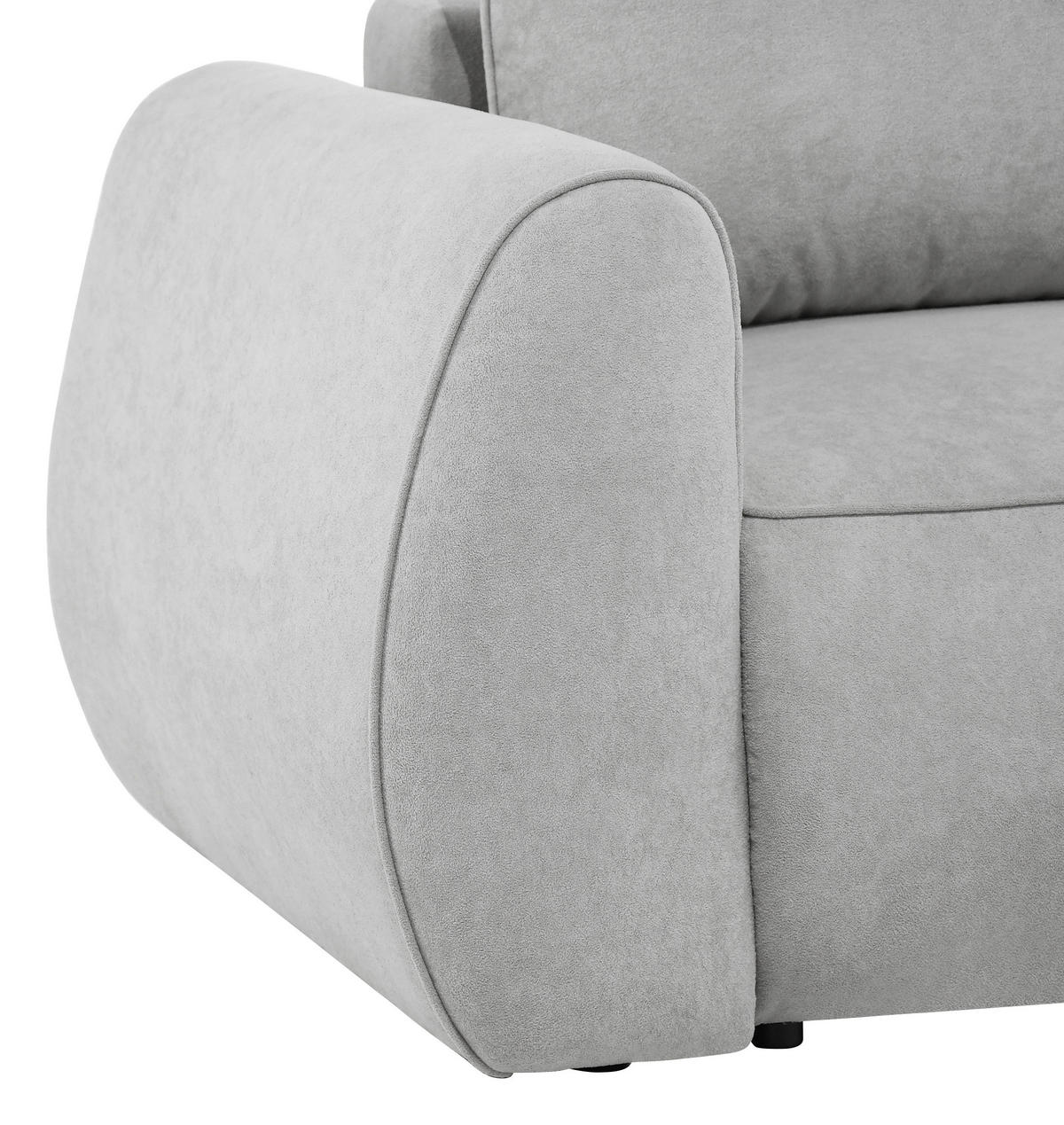 SCHLAFSOFA Chenille Hellgrau  inkl. Zierkissen, Rückenkissen, Bettkasten, Schlaffunktion, Rücken echt, Liegefläche im Originalstoff  - Hellgrau/Schwarz, KONVENTIONELL, Kunststoff/Textil (257/96/110cm) - Milino