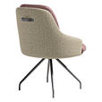 ARMLEHNSTUHL  Beinauswahl, Sitzfläche 360° drehbar, Stoff-/Lederauswahl Velours  Naturfarben, Rosa  - Schwarz/Naturfarben, Design, Textil/Metall (60/86/66cm) - Dieter Knoll