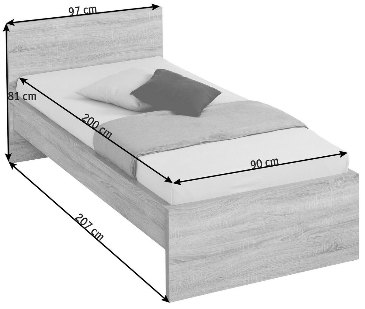 POSTEĽ, 90/200 cm biela - biela, Konventionell, kompozitné drevo (90/200cm) - Carryhome