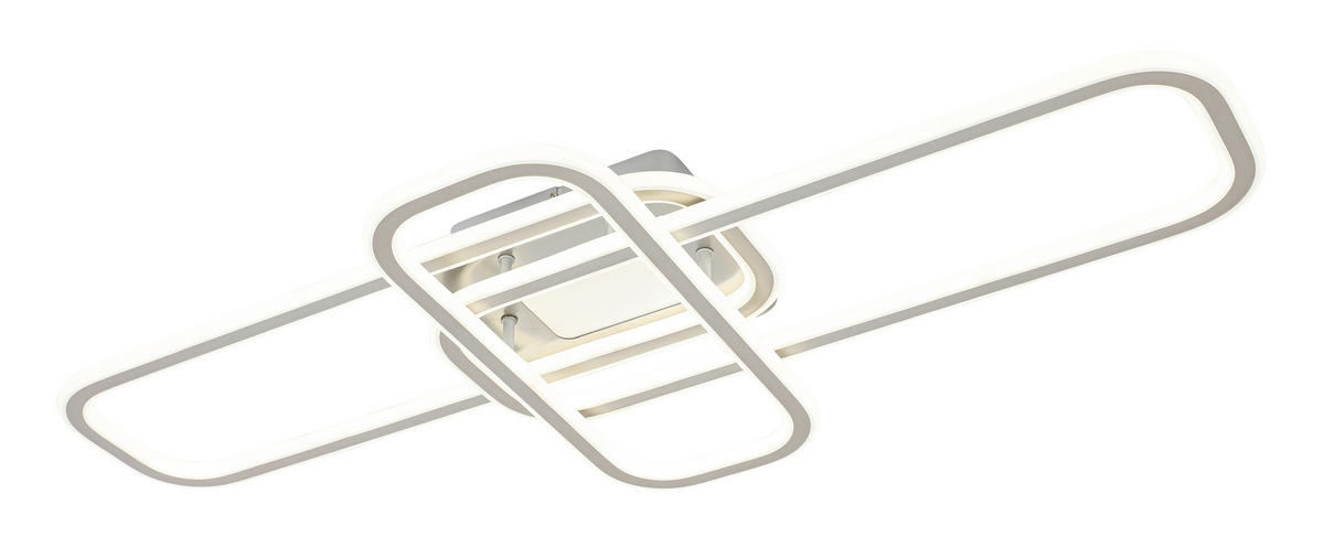 LED-DECKENLEUCHTE Etamin 103/46/11 cm   - Alufarben/Weiß, Design, Kunststoff/Metall (103/46/11cm) - Novel