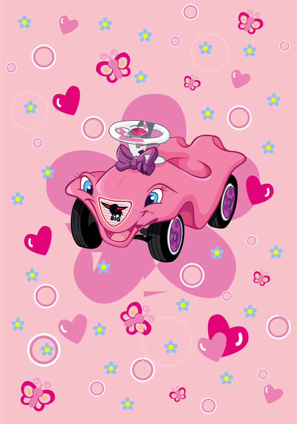 XXXLutz Kinderteppich Bobby Car Rosa 110x170 cm
