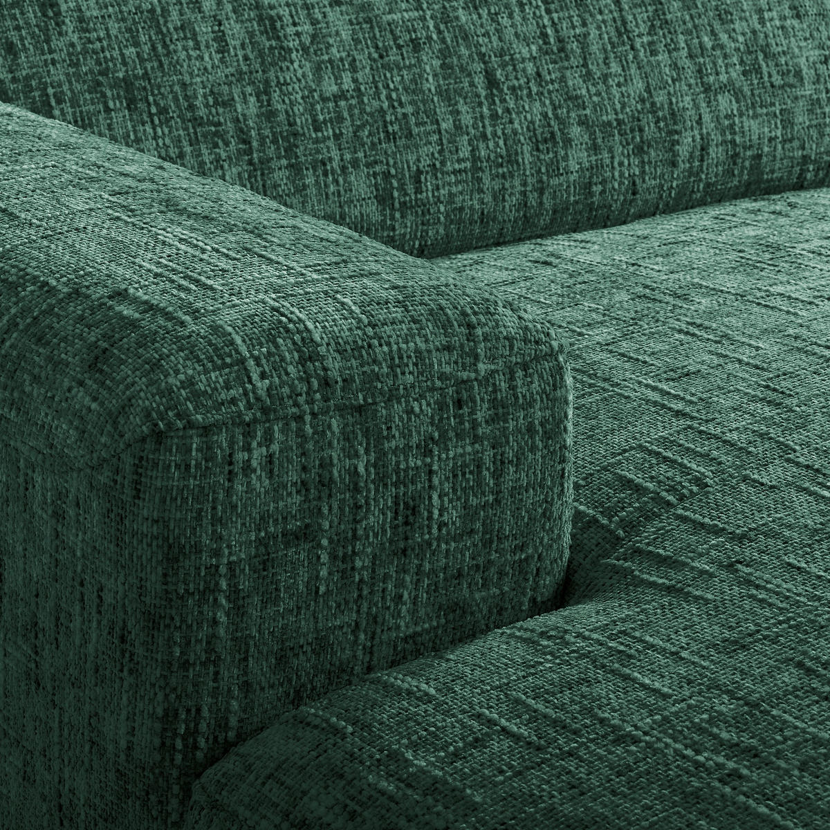 ECKSOFA PORTLAND in Struktur Grün Kopfteilverstellung  187/295 cm  - Schwarz/Grün, Design, Holz/Textil (187/295cm) - Livetastic