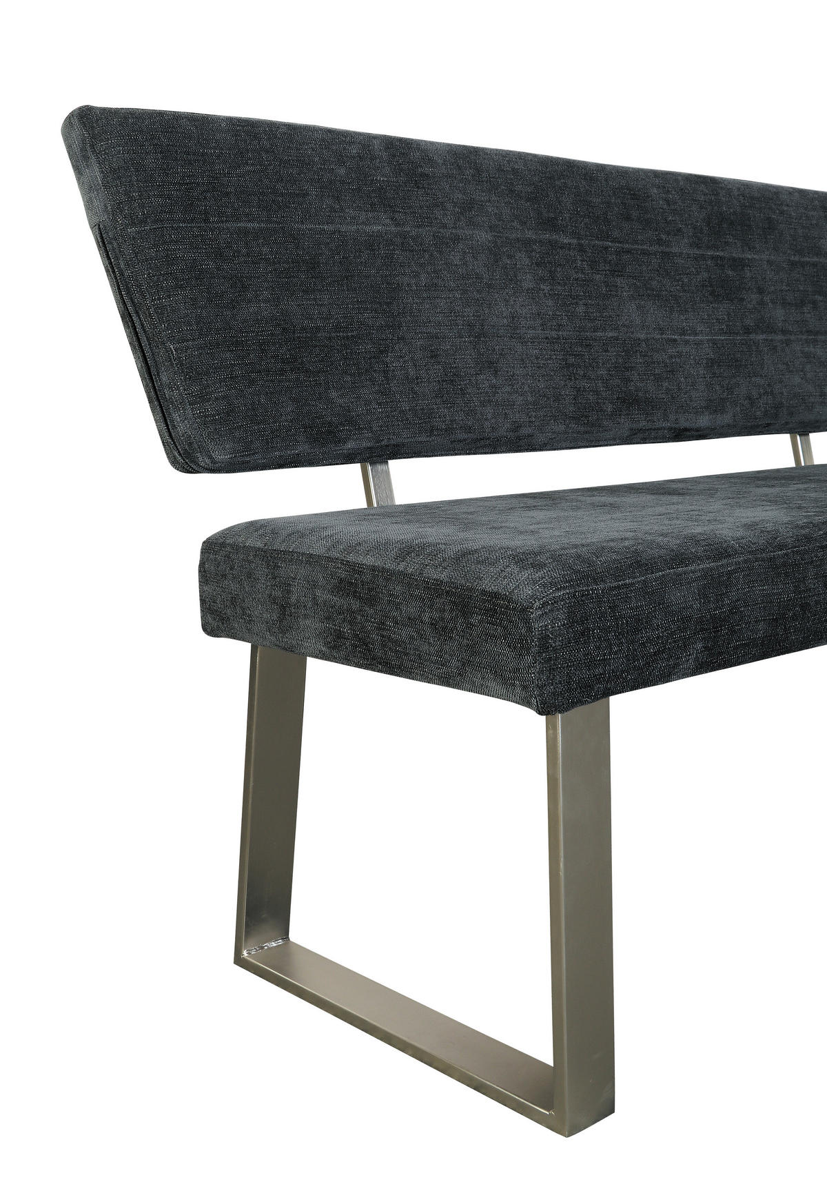 ECKBANK in Metall, Textil Dunkelgrau  - Dunkelgrau/Nickelfarben, Modern, Textil/Metall (142,5/187cm) - MID.YOU