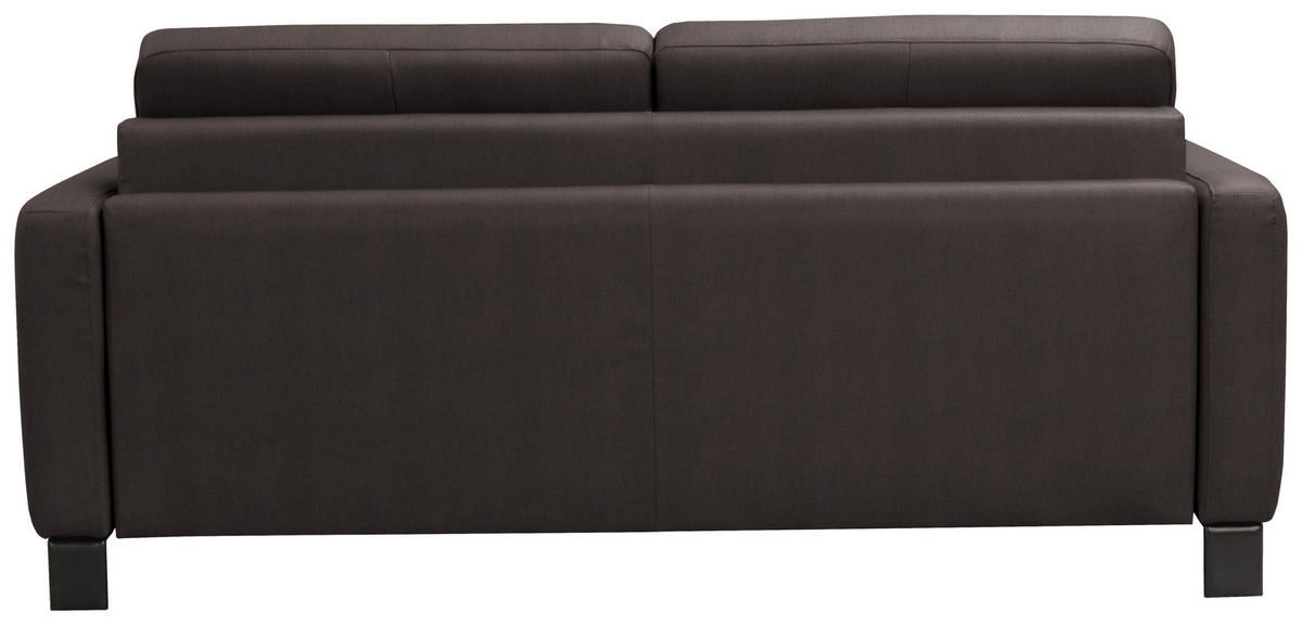 SCHLAFSOFA in Textil, Leder Dunkelbraun  - Dunkelbraun/Schwarz, Konventionell, Leder/Textil (190/87/100cm) - Celina Home