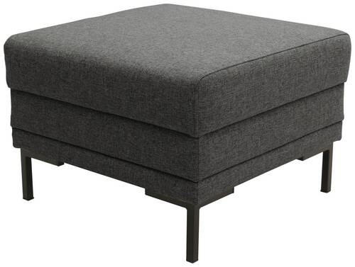 HOCKER in Textil Anthrazit - Anthrazit/Schwarz, Design, Textil/Metall (55/45/55cm) - LOOKS by W.Joop