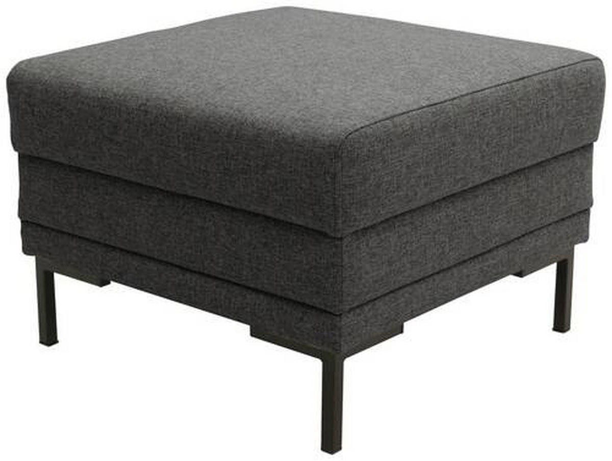 HOCKER Webstoff Anthrazit  - Anthrazit/Schwarz, Design, Textil/Metall (55/45/55cm) - LOOKS by W.Joop