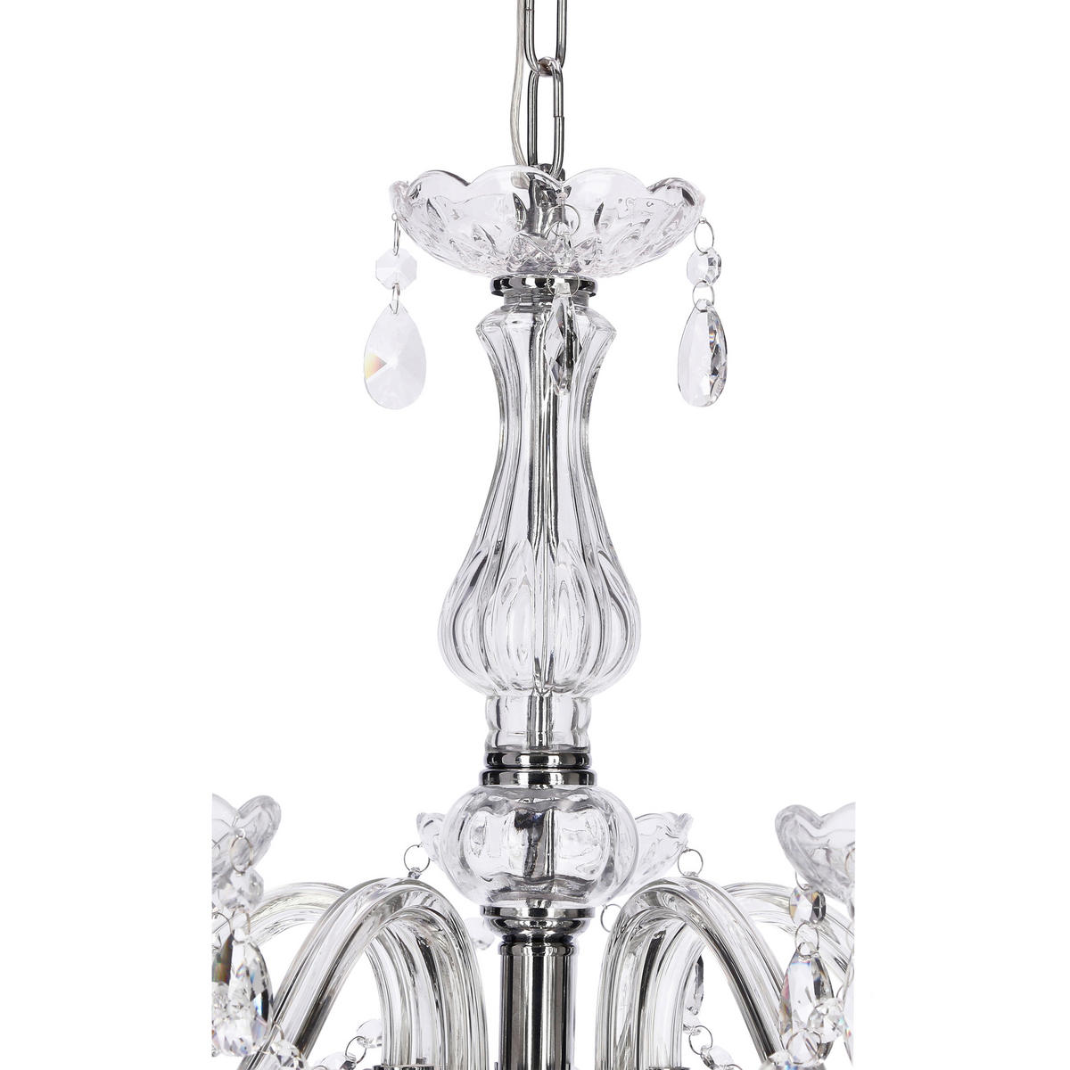 PENDELLAMPA Cristallo 78/78/125 cm  - kromfärg, Klassisk, metall/glas (78/78/125cm)