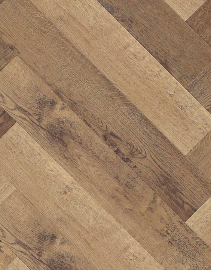 DESIGNBODEN Herringbone  - Hellbraun/Eichefarben, Basics, Kunststoff (72/12/0.8cm)