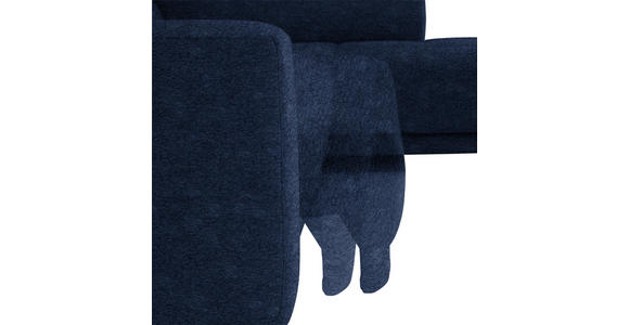 ECKSOFA  in Mikrofaser Dunkelblau  301/207 cm  - Schwarz/Dunkelblau, Design, Textil/Metall (301/207cm) - Xora