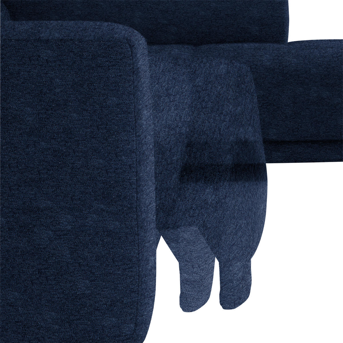 ECKSOFA  in Mikrofaser Dunkelblau  301/207 cm  - Schwarz/Dunkelblau, Design, Textil/Metall (301/207cm) - Xora