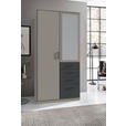KLEIDERSCHRANK  in Graphitfarben, Grau  - Schwarz/Graphitfarben, KONVENTIONELL, Glas/Holzwerkstoff (90/199/58cm) - Carryhome