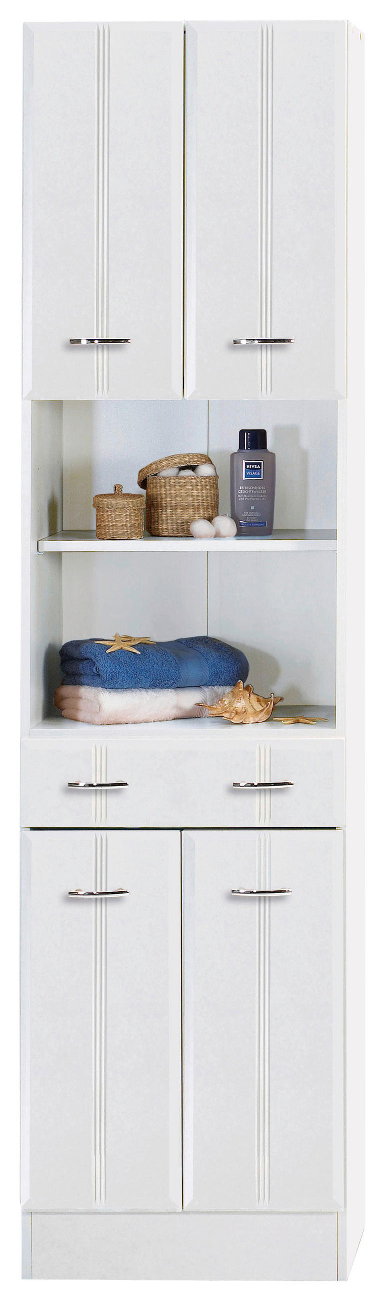 Hochschrank Mit Lade Rallye 50cm, Weiß Dekor