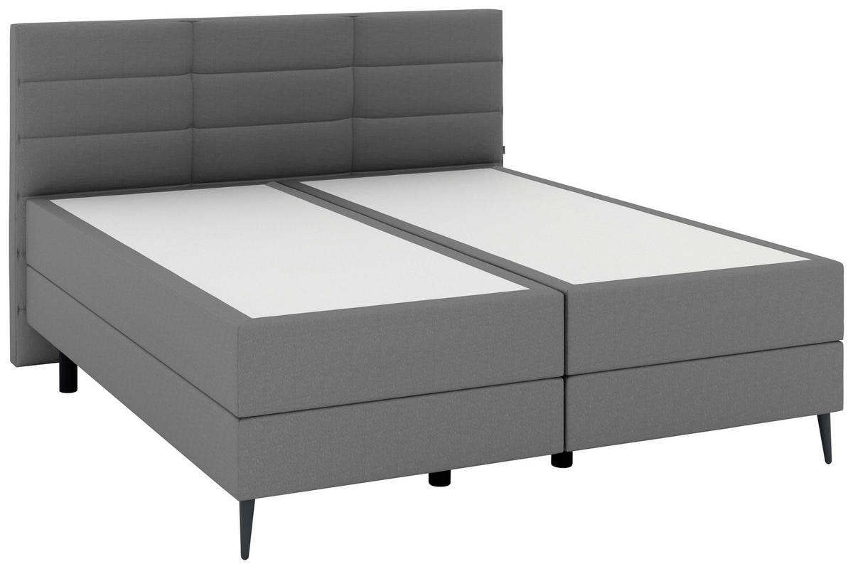 BOXSPRINGBETT 180/200 cm  in Grau  - Anthrazit/Schwarz, KONVENTIONELL, Holzwerkstoff/Kunststoff (180/200cm) - Musterring