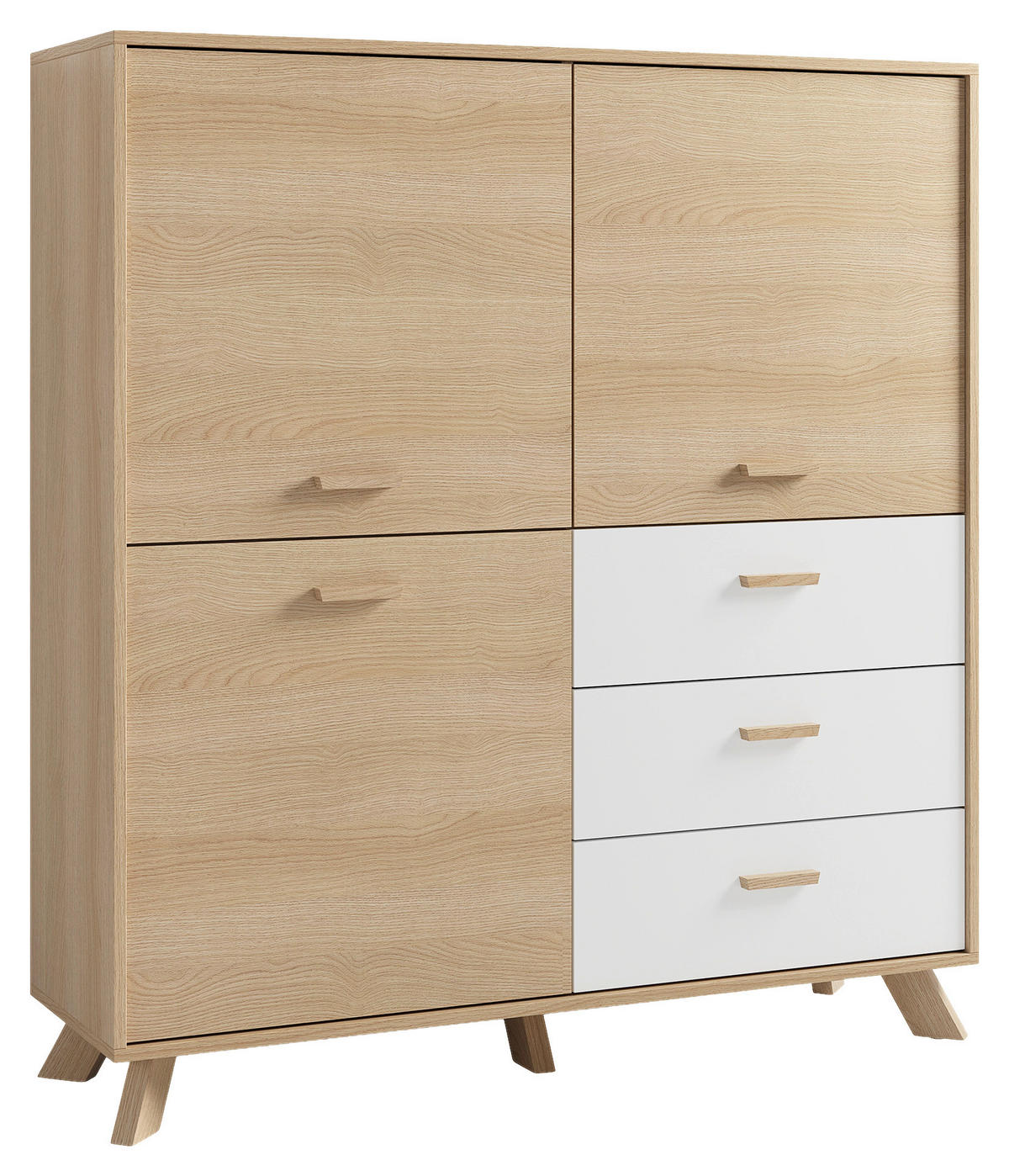 HIGHBOARD  in 120/131/36,5 cm  - Eiche Bianco/Eichefarben, Design, Holz/Holzwerkstoff (120/131/36,5cm) - MID.YOU