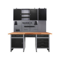 WERKBANKSET 160/205/60 cm  - Anthrazit/Grau, Basics, Holz/Metall (160/205/60cm)