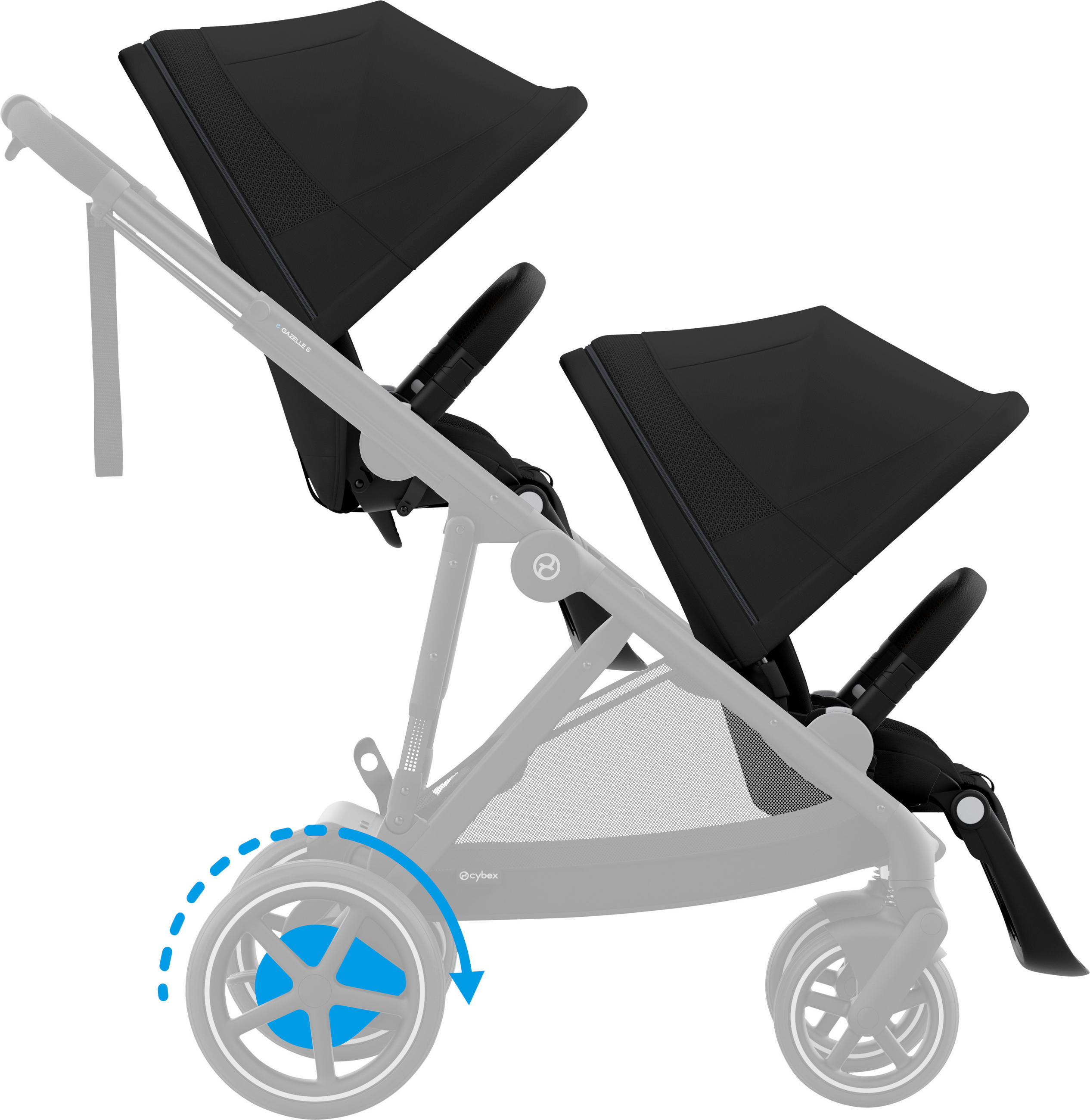 SITTDEL GAZELLE S  - svart, Basics, textil (43/21/54cm) - Cybex