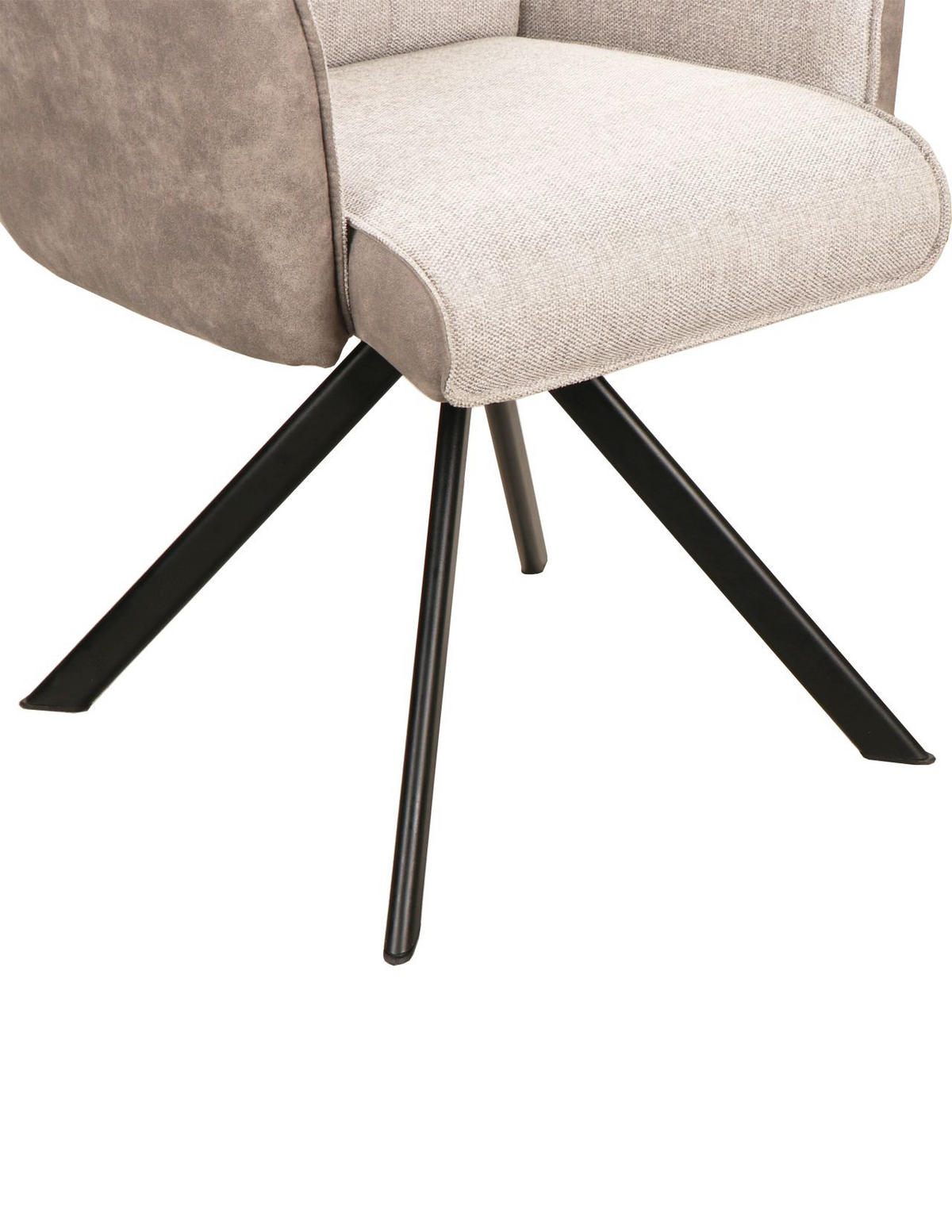 ARMLEHNSTUHL  in Eisen Webstoff, Leinenoptik  - Schwarz/Grau, MODERN, Holz/Textil (61/91/64cm) - Livetastic