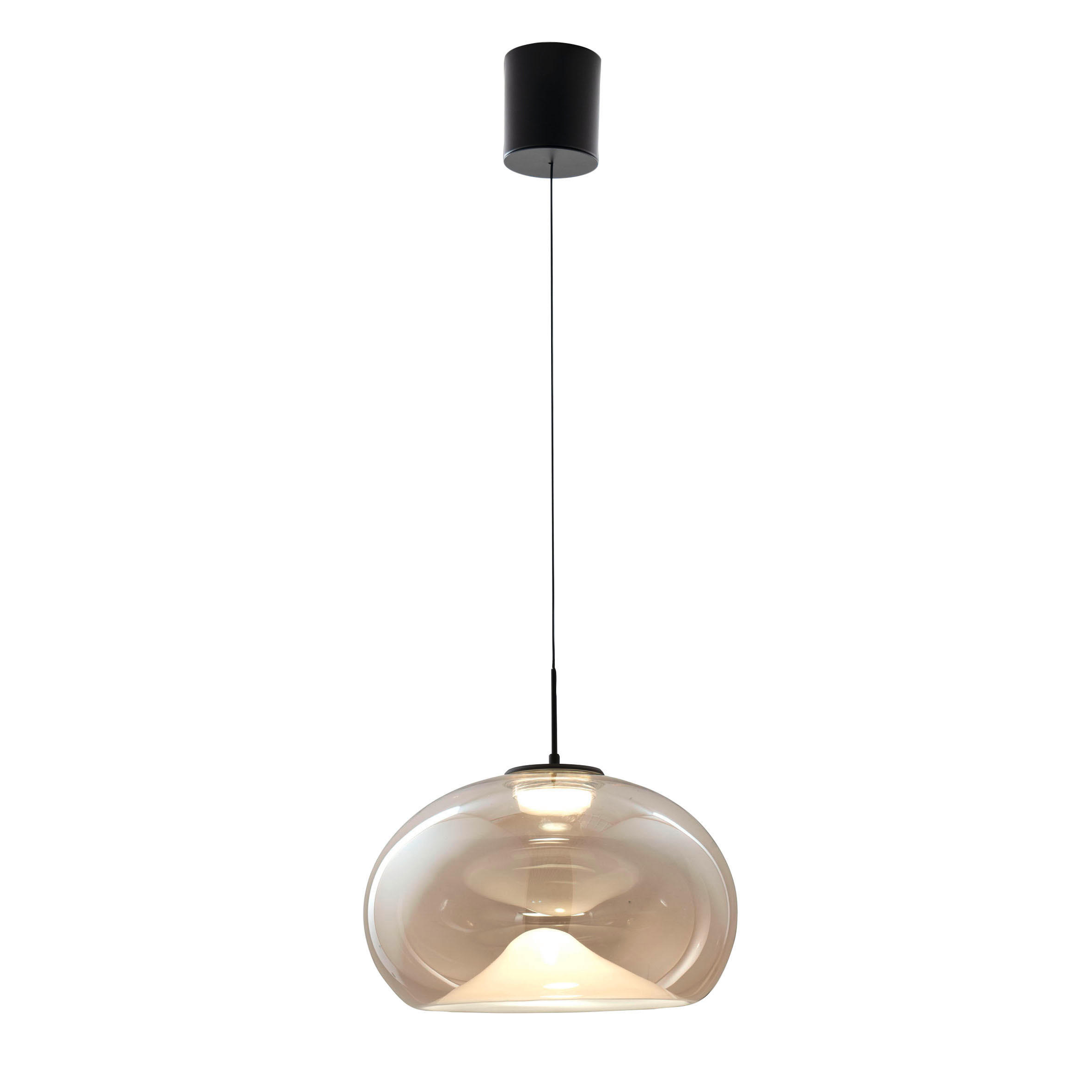 LED-HÄNGELEUCHTE Brena 33/200 cm   - Transparent, Design, Glas/Metall (33/200cm) - Fabas Luce