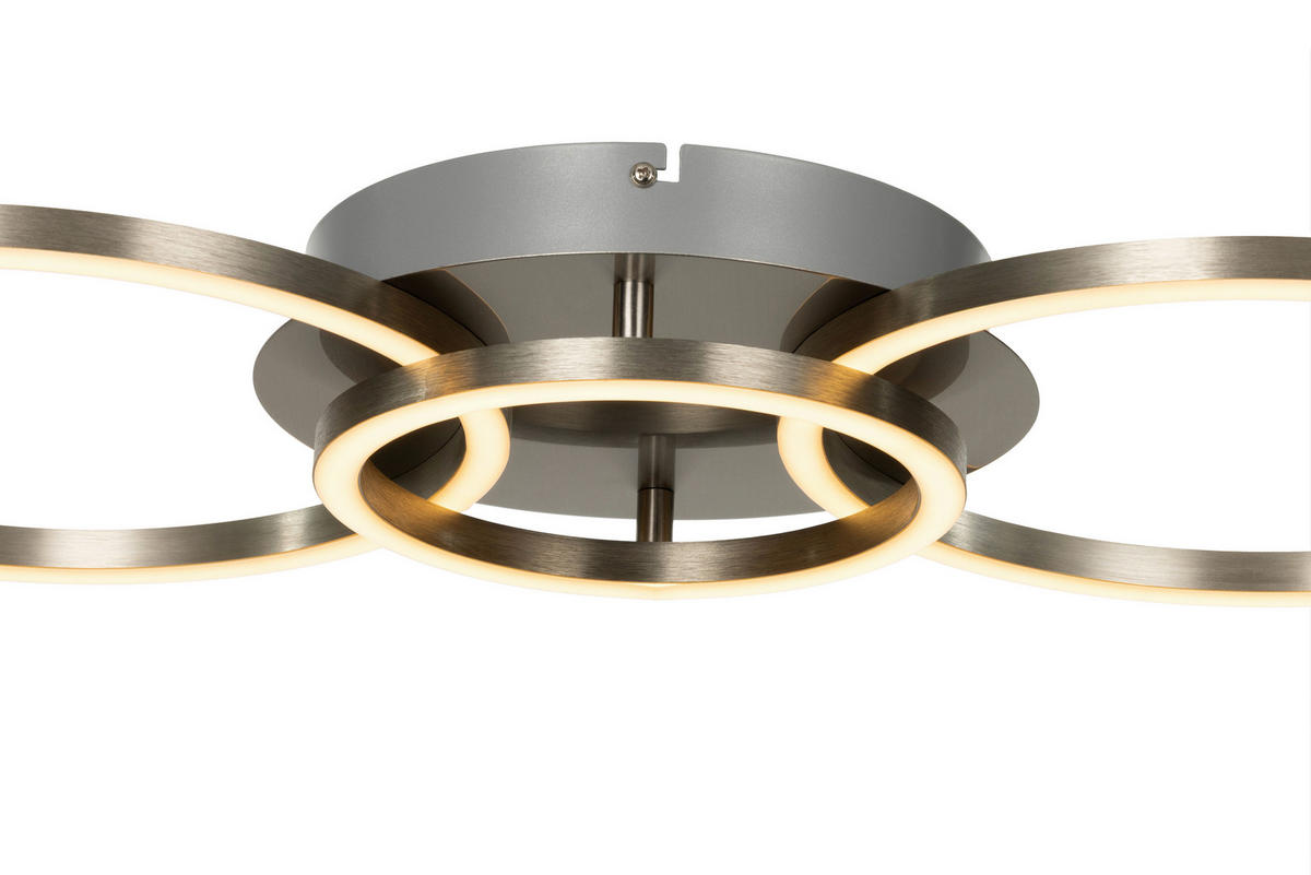 LED-DECKENLEUCHTE Giga 68/30/7,5 cm   - Nickelfarben, Basics, Kunststoff/Metall (68/30/7,5cm) - Novel