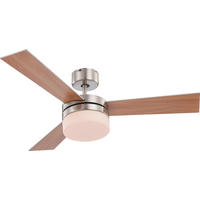 DECKENVENTILATOR  105/30,5 cm    - Silberfarben/Braun, Konventionell, Glas/Holz (105/30,5cm) - Globo