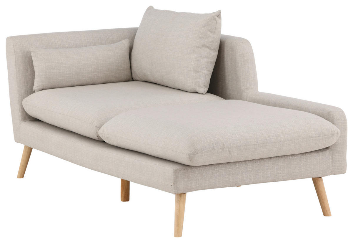RÉCAMIERE in Leinenoptik Beige  - Beige, Design, Holz/Textil (174/80/93cm) - Livetastic