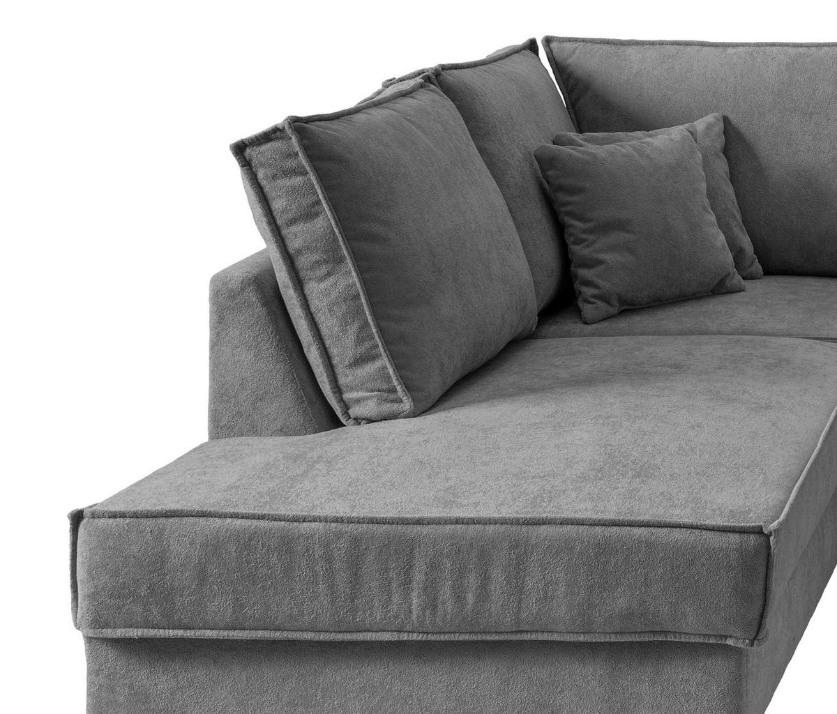 SJEDEĆA GARNITURA tekstil  antracit   - crna/antracit, Moderno, tekstil/metal (198/309/150cm) - MID.YOU
