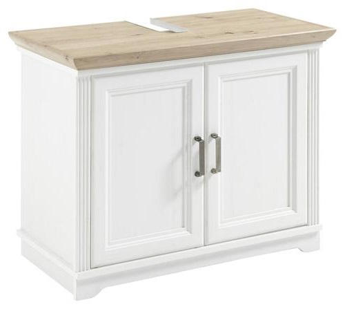 Livetastic Waschbeckenunterschrank Weiß, Eiche, Pinien 83x66x43 cm