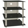 PHONOTISCH Metall, Glas Schwarz, Silberfarben  - Silberfarben/Schwarz, KONVENTIONELL, Glas/Metall (54/70/45cm) - MID.YOU