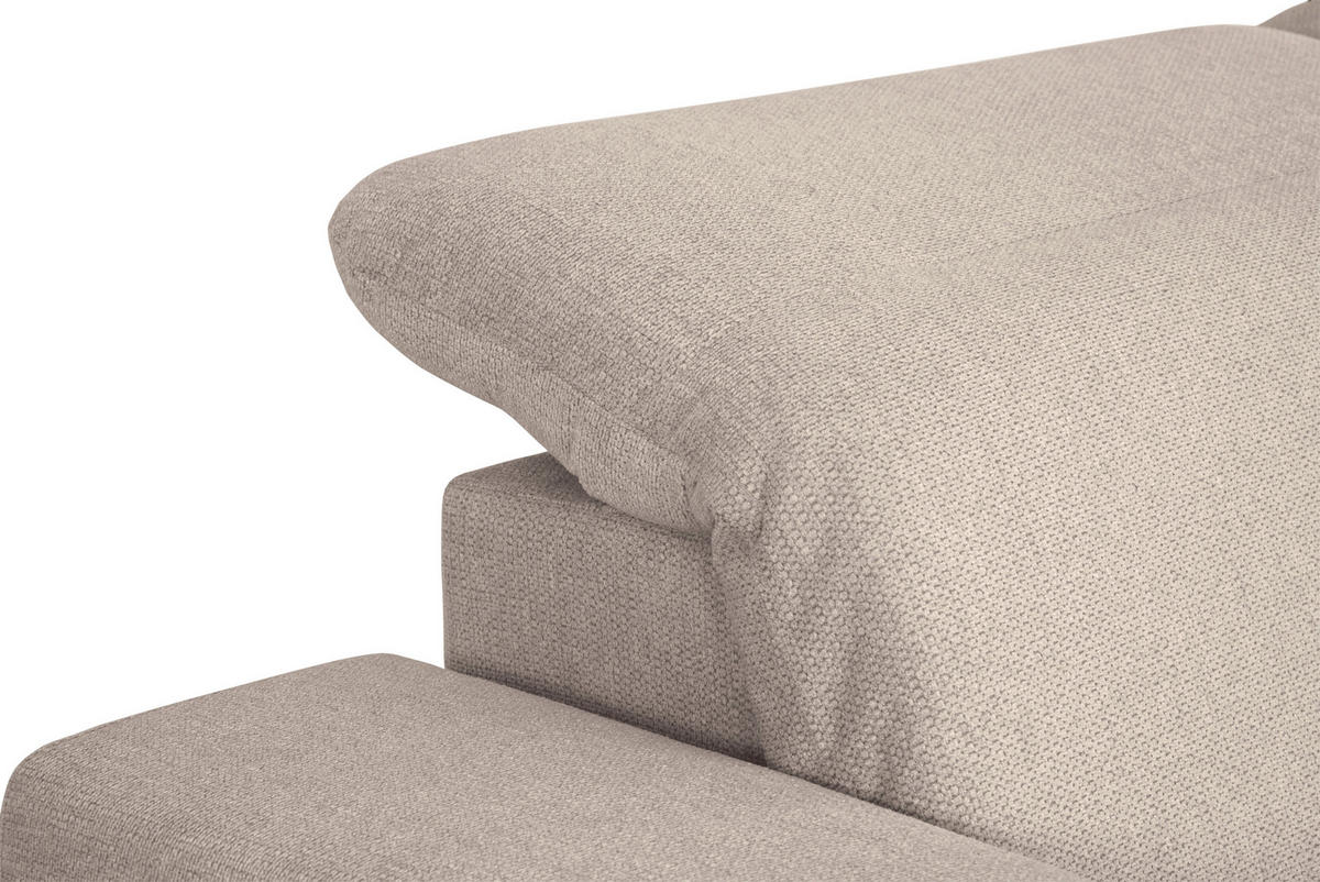 ECKSOFA in Webstoff Beige  - Beige/Schwarz, Design, Kunststoff/Textil (204/293cm) - MID.YOU