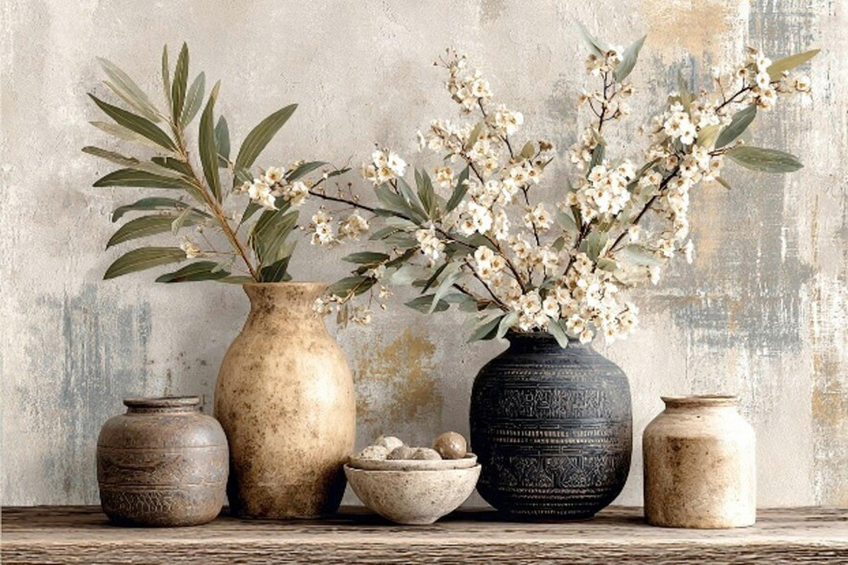 LEINWANDBILD Stillleben, Pflanzen 80/120 cm  - Multicolor, Basics, Holz/Papier (80/120cm) - Euroart