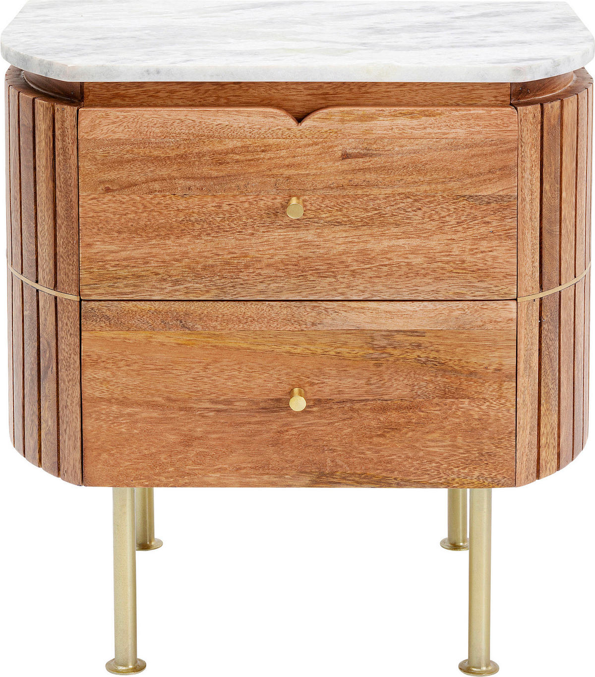 KOMMODE  in 50/55/35 cm  - Beige/Goldfarben, Design, Holz/Stein (50/55/35cm) - Kare-Design