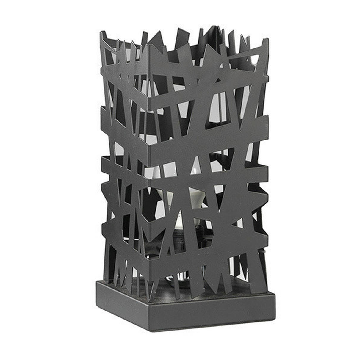 TISCHLEUCHTE Landhaus, Industrial 14/29 cm    - Brombeere/Schwarz, Design, Metall (14/29cm)