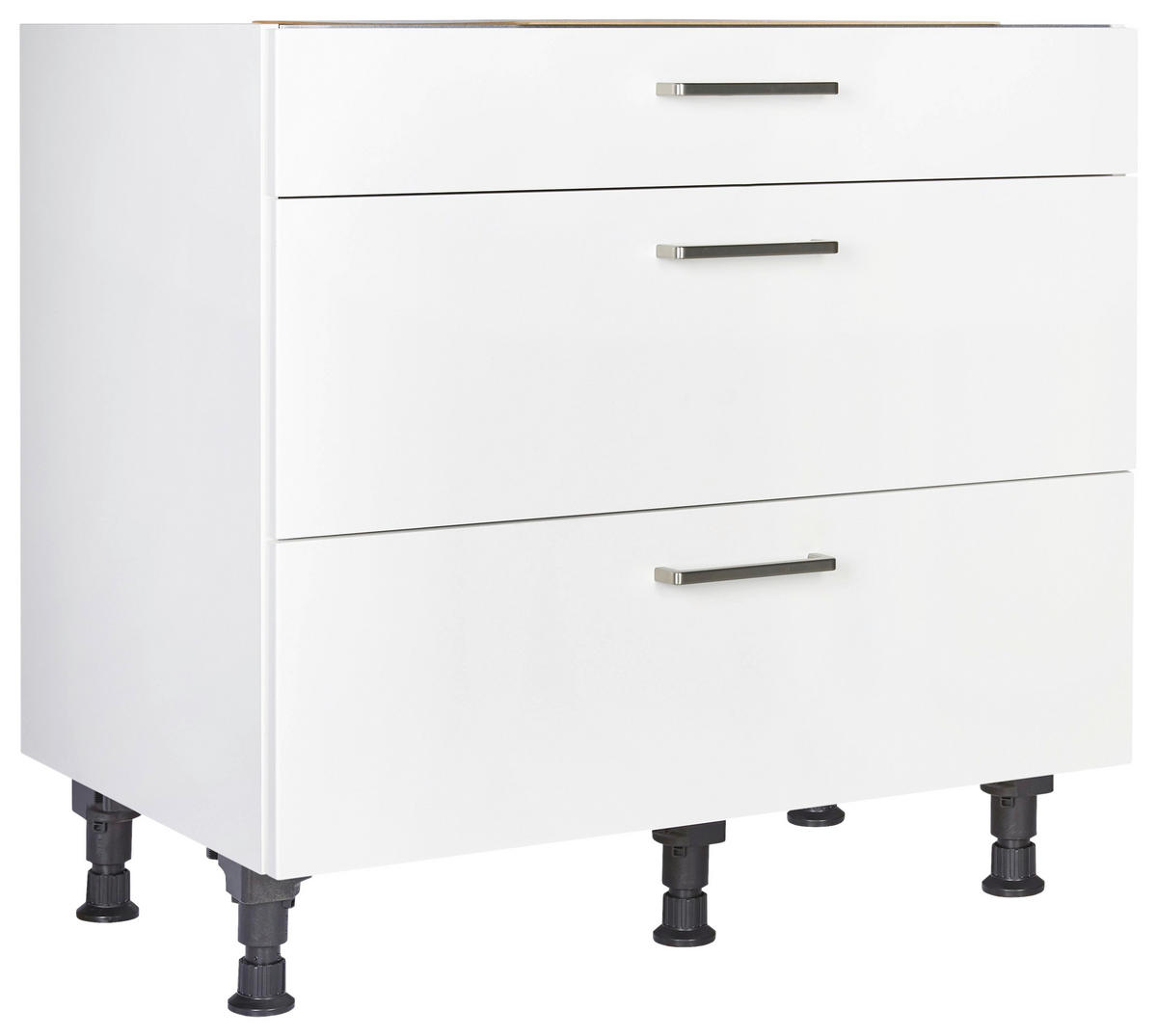 KOCHFELDUMBAUSCHRANK 90/87/56 cm  in Weiß  - Edelstahlfarben/Weiß, MODERN, Holzwerkstoff/Metall (90/87/56cm) - Nobilia