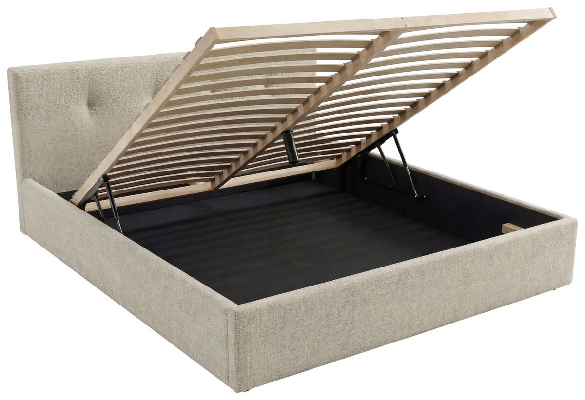 POLSTERBETT Lattenrost, Bettkasten Beige 180/200 cm  - Beige, MODERN, Holz/Textil (180/200cm) - Livetastic