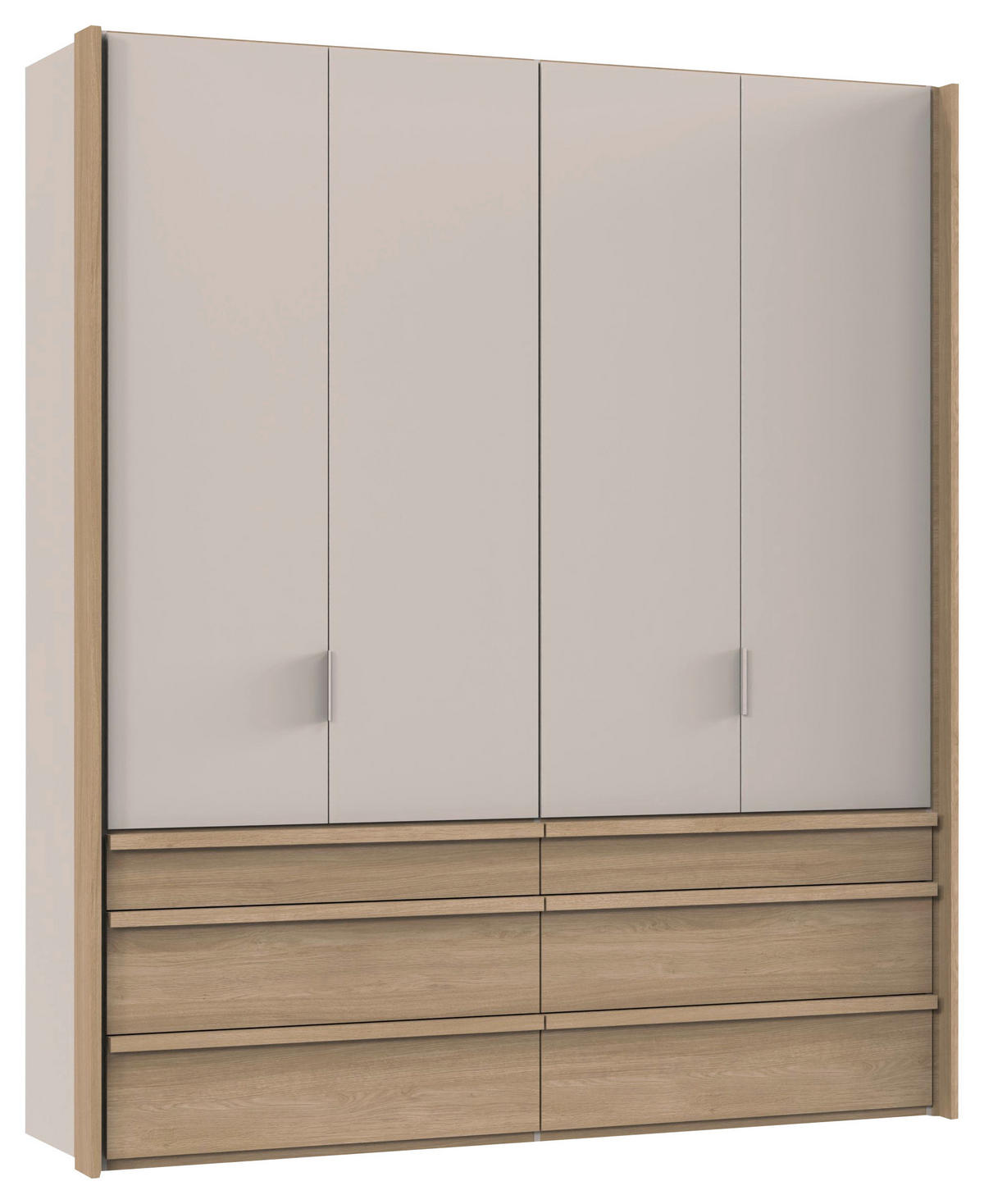 KLEIDERSCHRANK Eichefarben, Kaschmir  - Kaschmir/Eichefarben, Design, Holzwerkstoff (200/236/58cm) - Ti'me