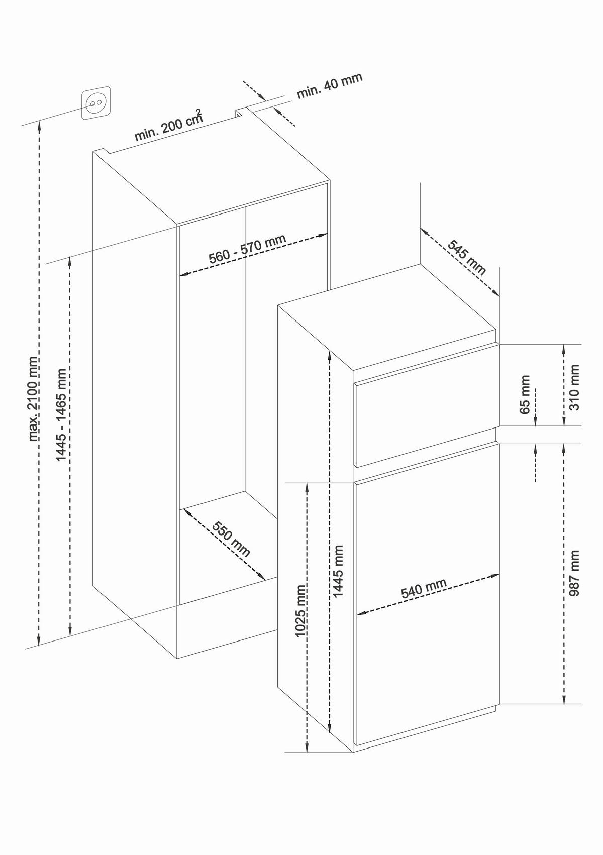 KÜHL-GEFRIER-KOMBINATION  - Weiß, Basics, Metall (54/144,5/54,5cm) - Daewoo