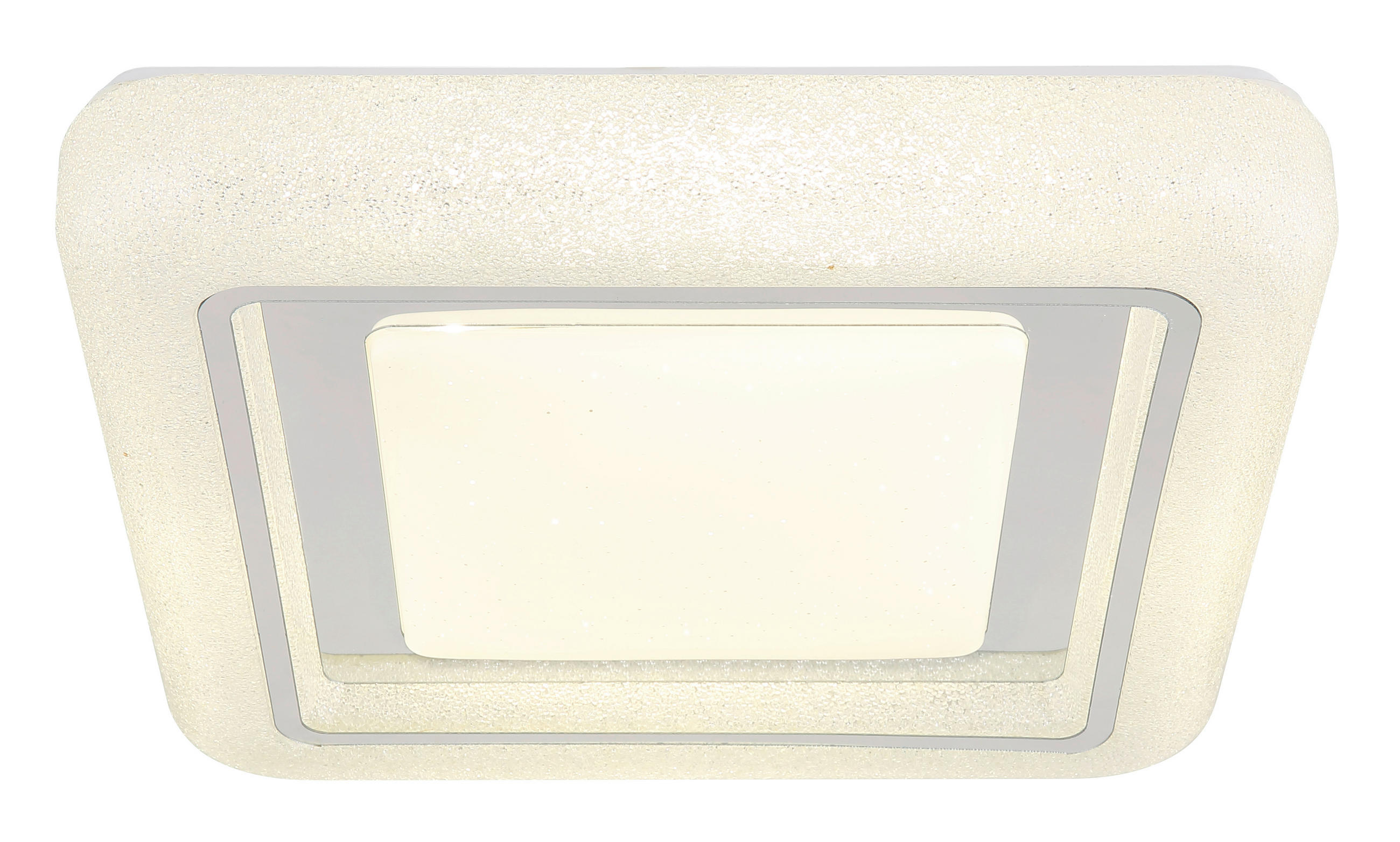 LED-DECKENLEUCHTE    38/38/7,5 cm  - Klar/Chromfarben, Konventionell, Kunststoff/Metall (38/38/7,5cm) - Globo
