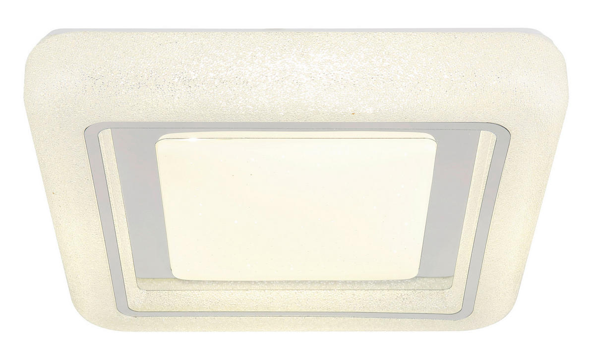LED-DECKENLEUCHTE    38/38/7,5 cm  - Klar/Chromfarben, Konventionell, Kunststoff/Metall (38/38/7,5cm) - Globo
