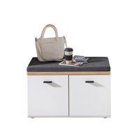 GARDEROBENBANK 80/51/40 cm  - Weiss/Anthrazit, Design, Holzwerkstoff/Textil (80/51/40cm) - Livetastic