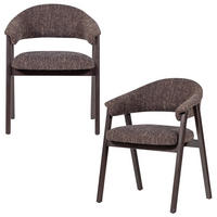 ARMLEHNSTUHL-SET 2 Stück  Webstoff  Dunkelbraun  - Dunkelbraun, MODERN, Holz/Textil (60/77/60cm) - Livetastic