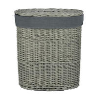 KOŠARA ZA PERILO - siva, Basics, tekstil/les (51/37/56cm) - Ambia Home