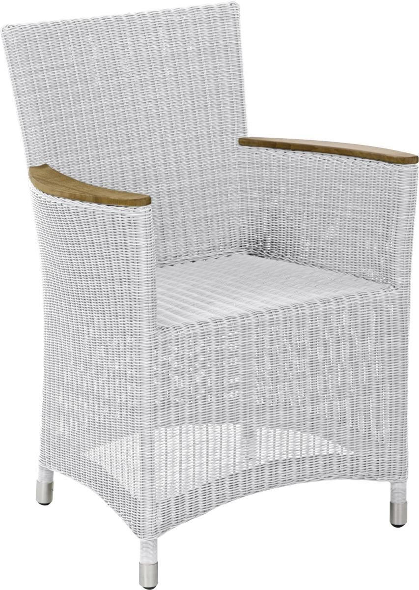 GARTENSESSEL Teakholz Aluminium Weiß, Alufarben, Teakfarben - Alufarben/Weiß, Design, Holz/Kunststoff (61/89/63cm) - Zebra