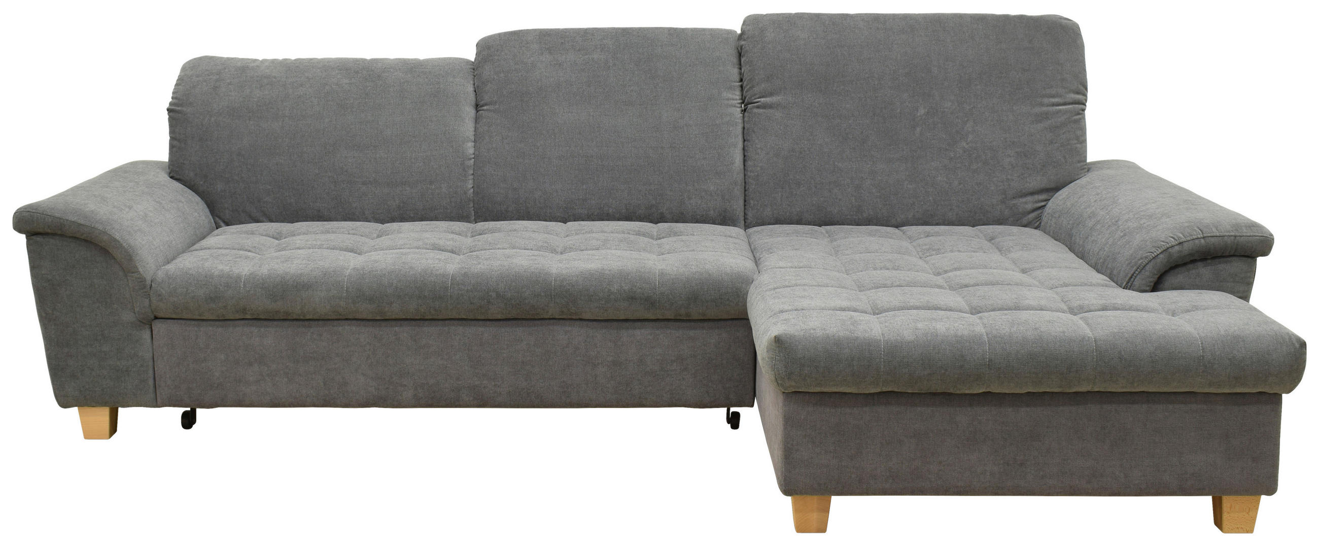 ECKSOFA Dunkelgrau Mikrofaser  - Dunkelgrau, KONVENTIONELL, Holz/Textil (281/170cm) - MID.YOU