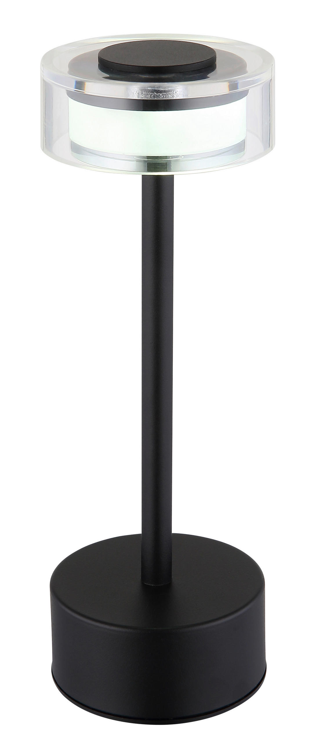 AKKU-TISCHLEUCHTE - Klar/Opal, Design, Kunststoff/Metall (8/23,5cm) - Globo