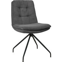STUHL  in Cord  - Anthrazit/Schwarz, Design, Textil/Metall (49/90/68cm) - Johann Jakob