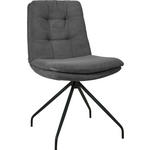 STUHL  in Cord Textil  - Anthrazit/Schwarz, Design, Textil/Metall (49/90/68cm) - Johann Jakob