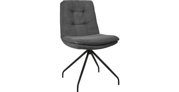 STUHL - Anthrazit/Schwarz, Design, Textil/Metall (49/90/68cm) - Johann Jakob