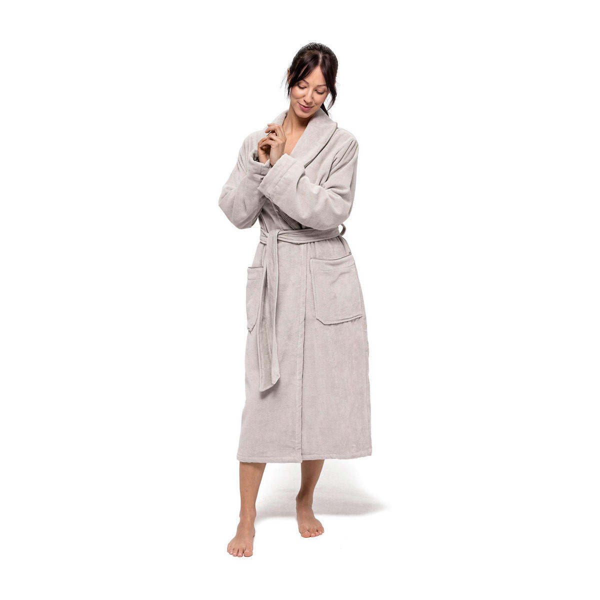 BADEMANTEL XL Unisex  - Silberfarben, Basics, Textil (XLnull) - Moeve
