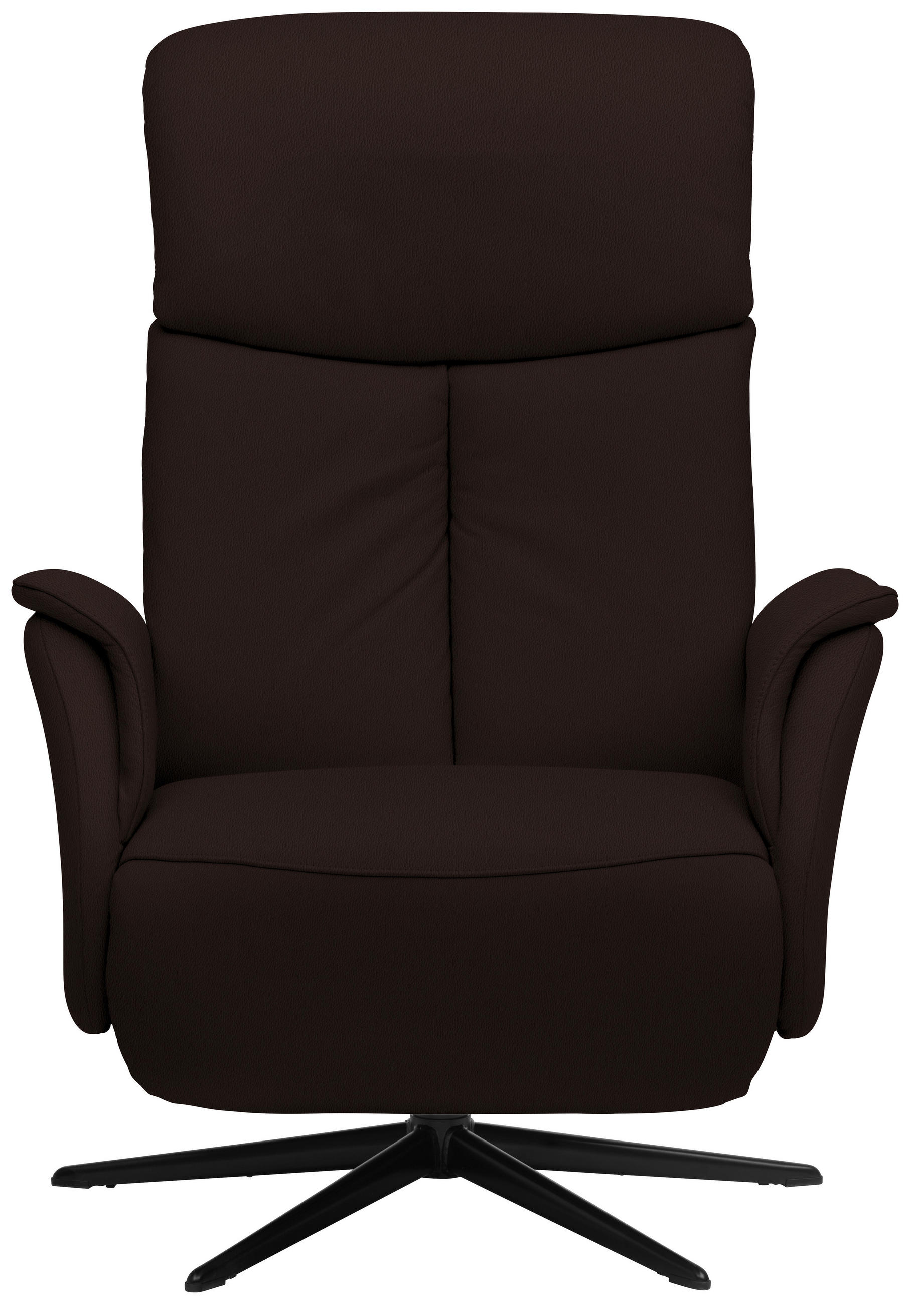 RELAXSESSEL in Leder Dunkelbraun  - Dunkelbraun/Schwarz, Design, Leder/Metall (78/106/88cm) - Welnova