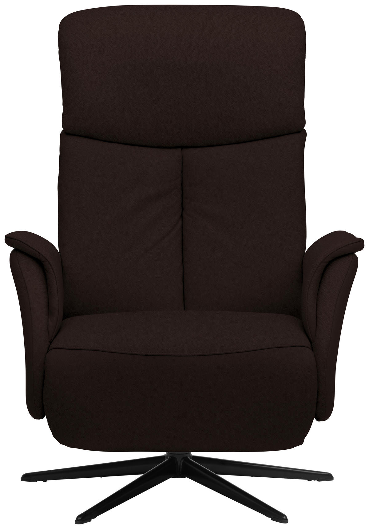 RELAXSESSEL in Leder Dunkelbraun  - Dunkelbraun/Schwarz, Design, Leder/Metall (78/106/88cm) - Welnova